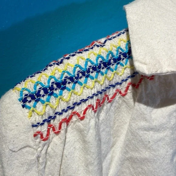 VINTAGE Gisela 1970s Mexican embroidered blouse medium Boho - Picture 7 of 7